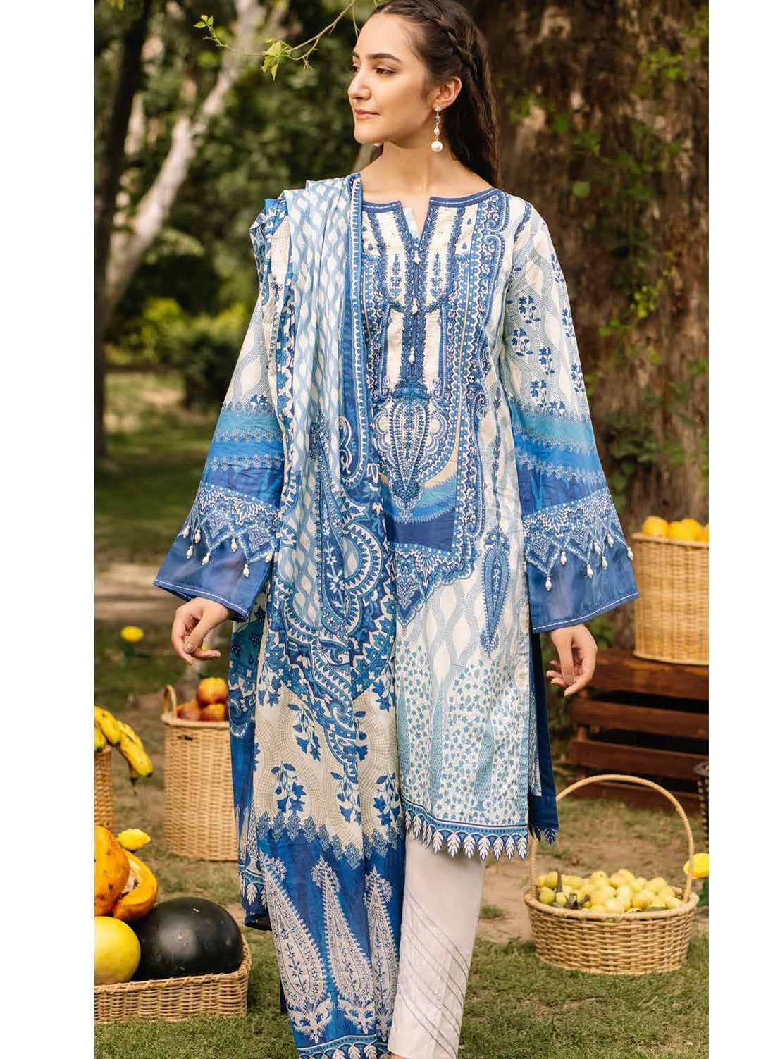 Gul Ahmed Embroidered Cambric Suits Unstitched 3 Piece GA21PF CBE12014 - Winter Collection
