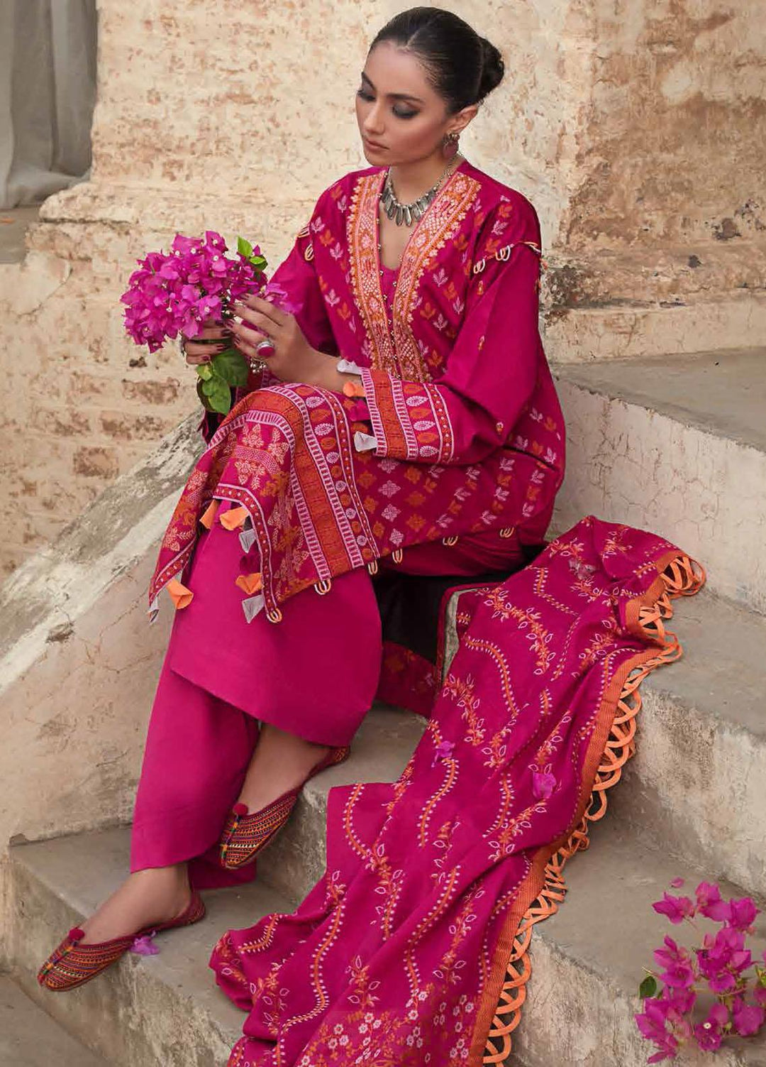 Gul Ahmed Embroidered Jacquard Suits Unstitched 3 Piece GA21PF MJ12074 - Summer Collection