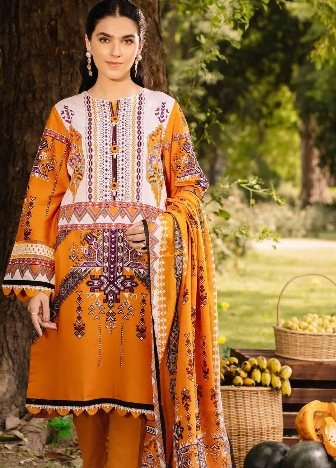 Gul Ahmed Embroidered Cambric Suits Unstitched 2 Piece GA21PF TCE12002 - Winter Collection