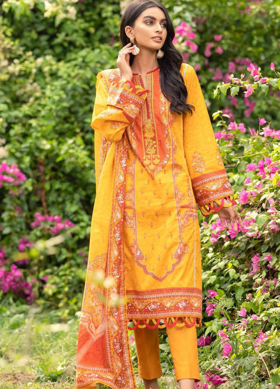 Gul Ahmed Embroidered Cambric Suits Unstitched 2 Piece GA21PF TCE12005 - Winter Collection