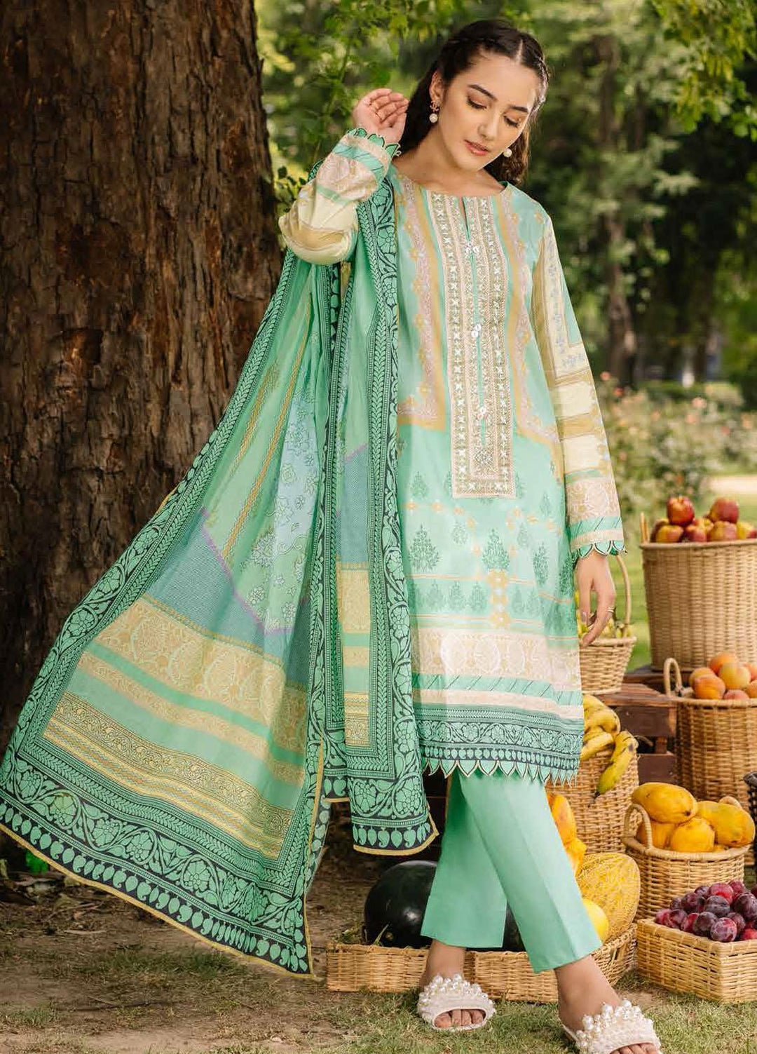 Gul Ahmed Embroidered Cambric Suits Unstitched 2 Piece GA21PF TCE12009 - Winter Collection