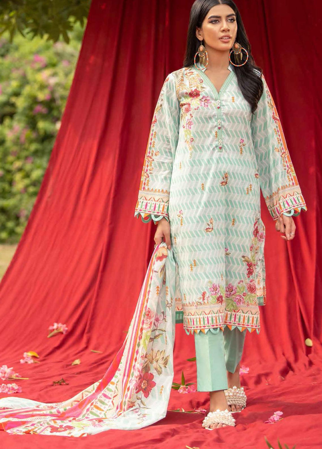 Gul Ahmed Printed Cambric Suits Unstitched 2 Piece GA21PF TCN12009A - Winter Collection