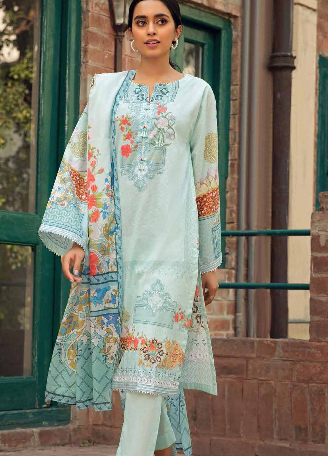 Gul Ahmed Printed Cambric Suits Unstitched 2 Piece GA21PF TCN12011A - Winter Collection