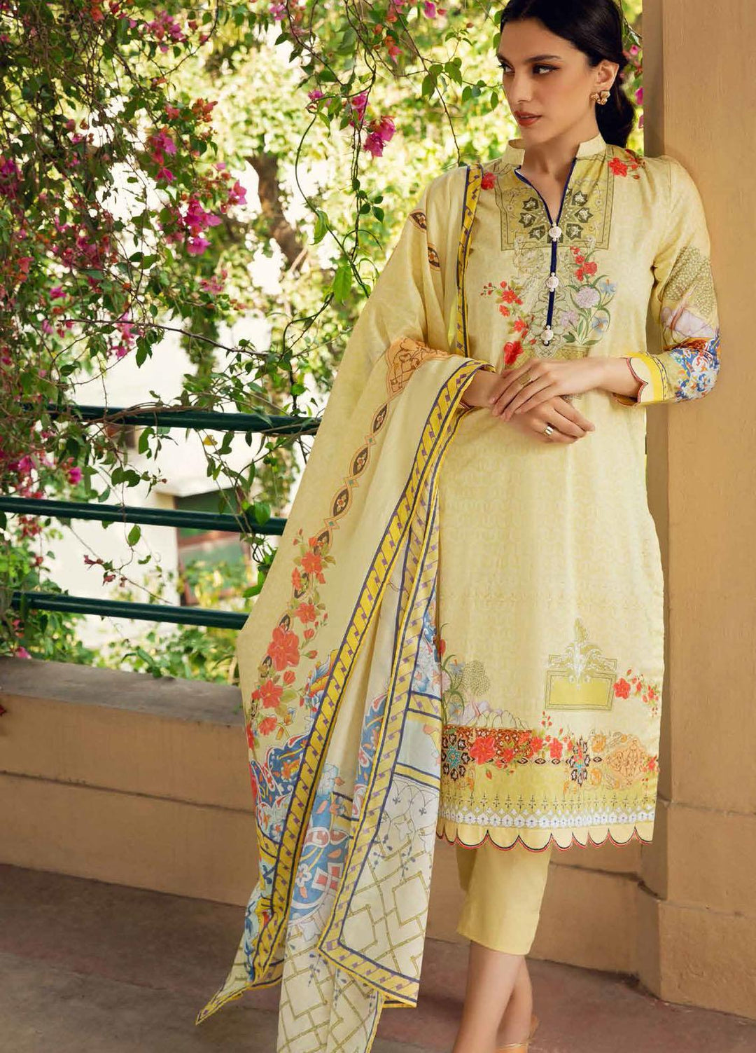 Gul Ahmed Printed Cambric Suits Unstitched 2 Piece GA21PF TCN12011B - Winter Collection