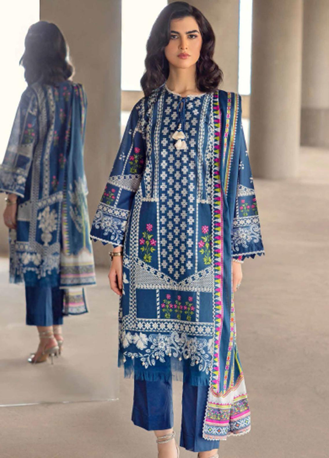 Gul Ahmed Embroidered Cambric Suits Unstitched 3 Piece GA23PF CBE-32004 - Summer Collection