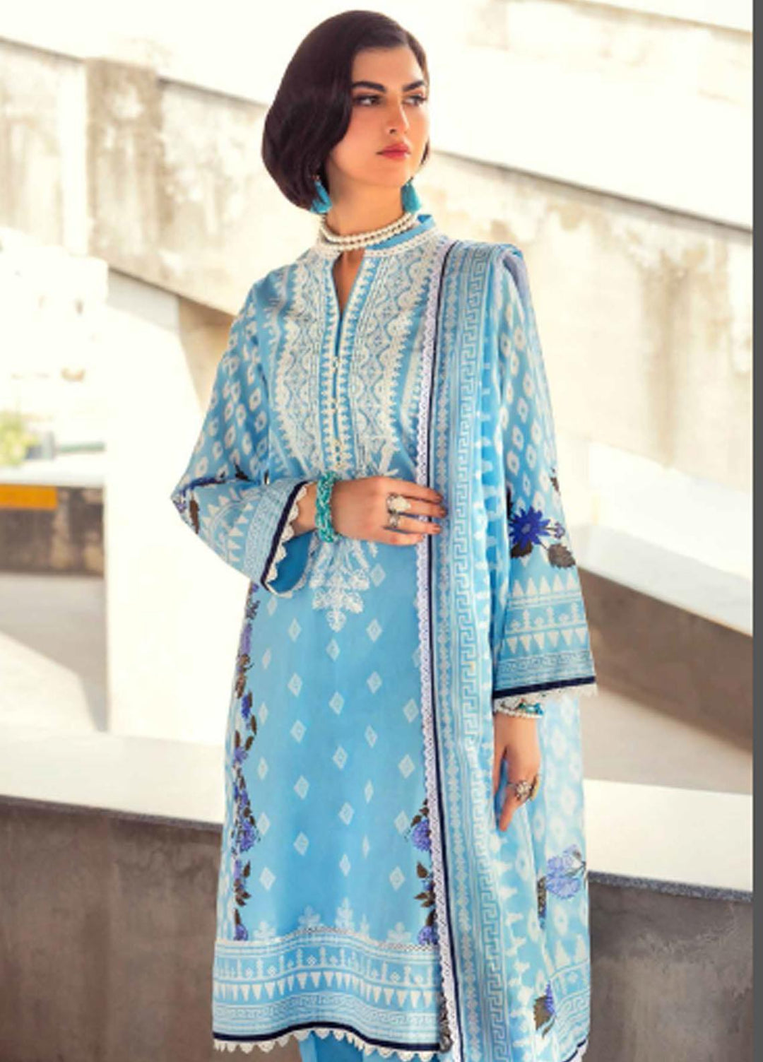 Gul Ahmed Embroidered Cambric Suits Unstitched 3 Piece GA23PF CBE-32006 - Summer Collection