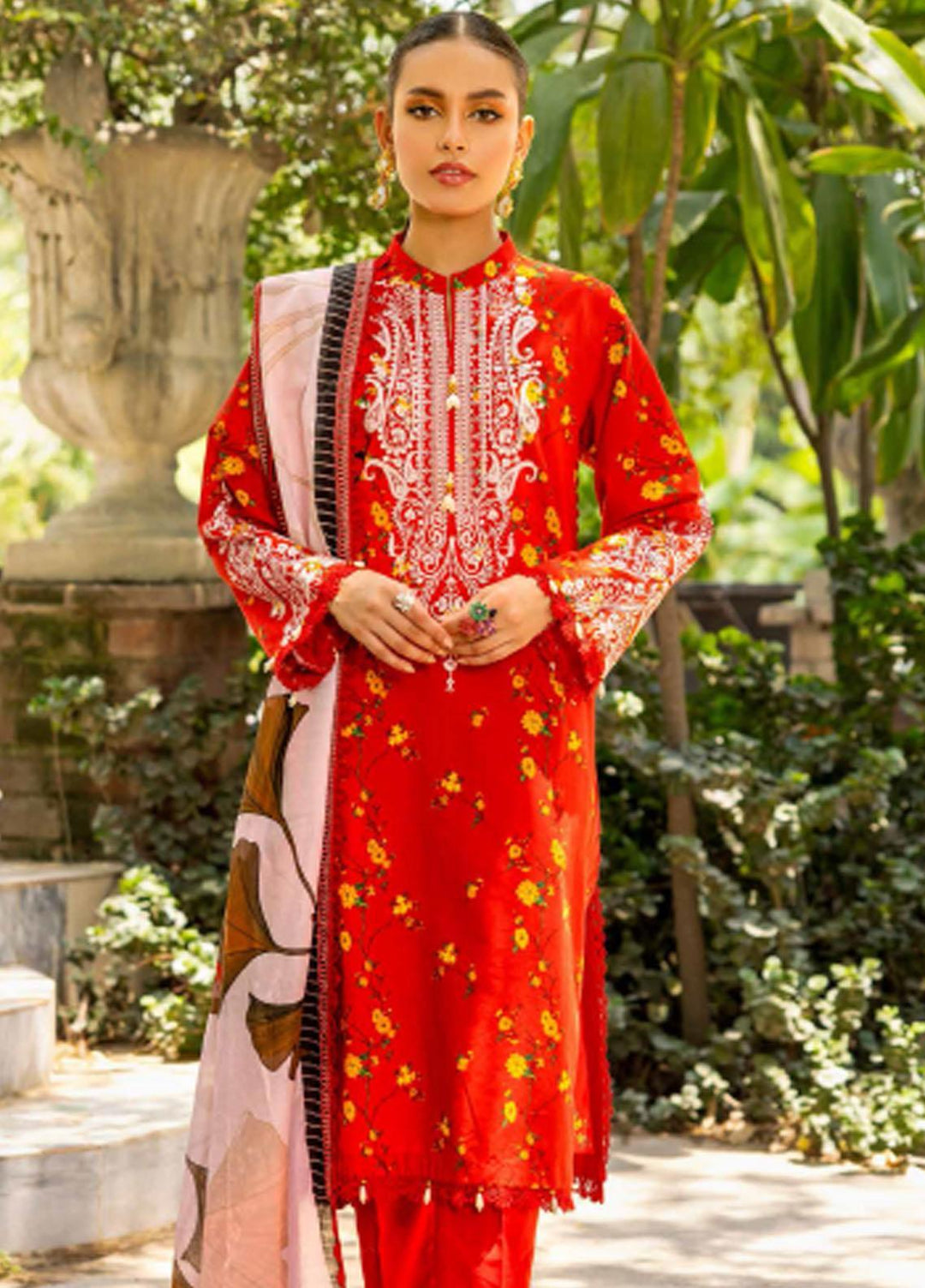 Gul Ahmed Embroidered Cambric Suits Unstitched 3 Piece GA23PF CBE-32007 - Summer Collection