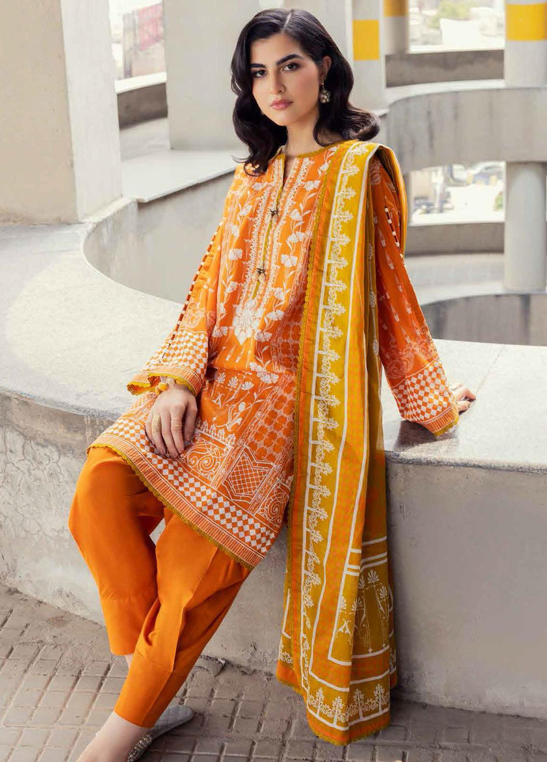 Gul Ahmed Embroidered Cambric Suits Unstitched 3 Piece GA23PF CBE-32009 - Summer Collection