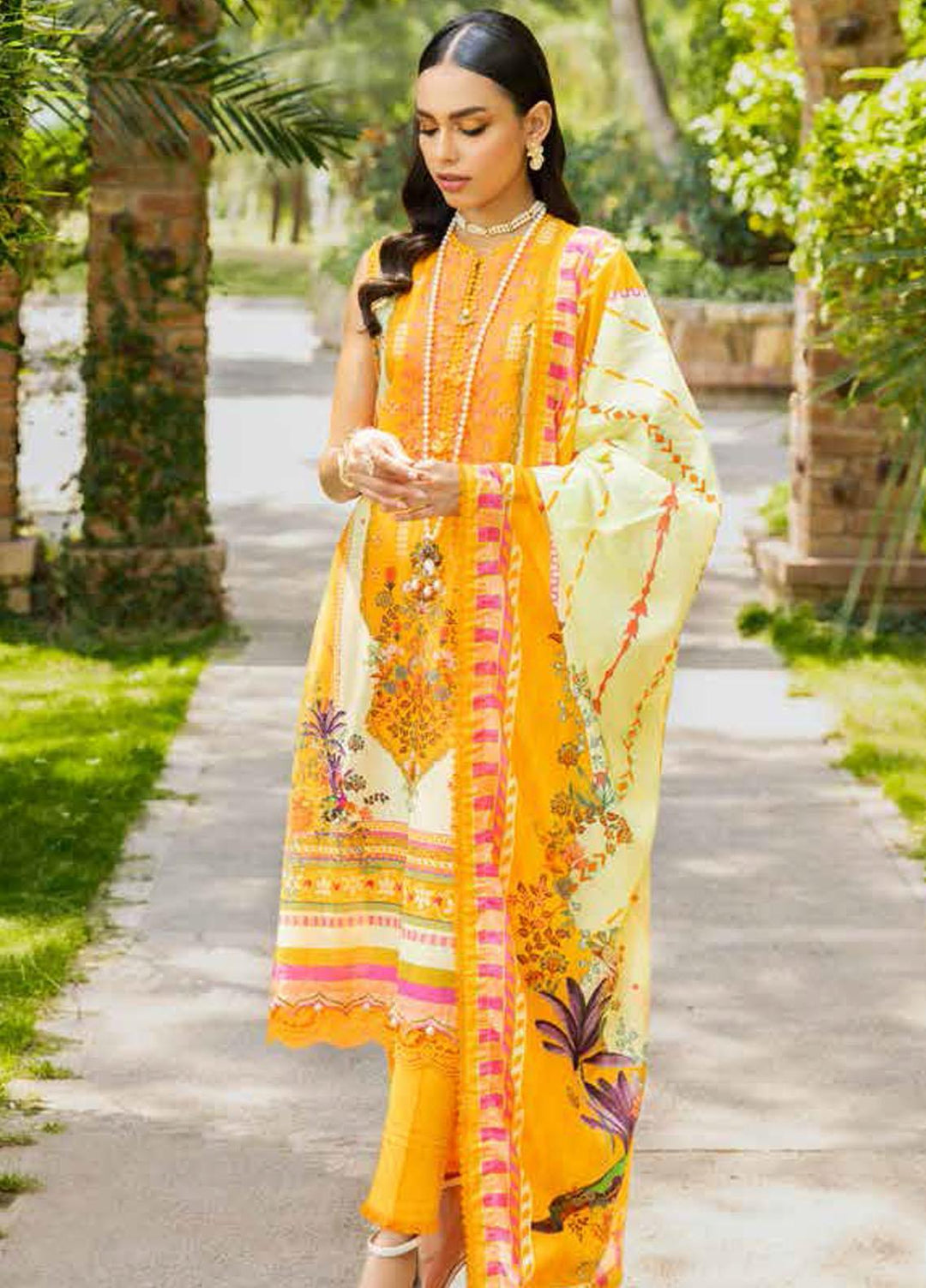 Gul Ahmed Embroidered Cambric Suits Unstitched 3 Piece GA23PF CBE-32011 - Summer Collection