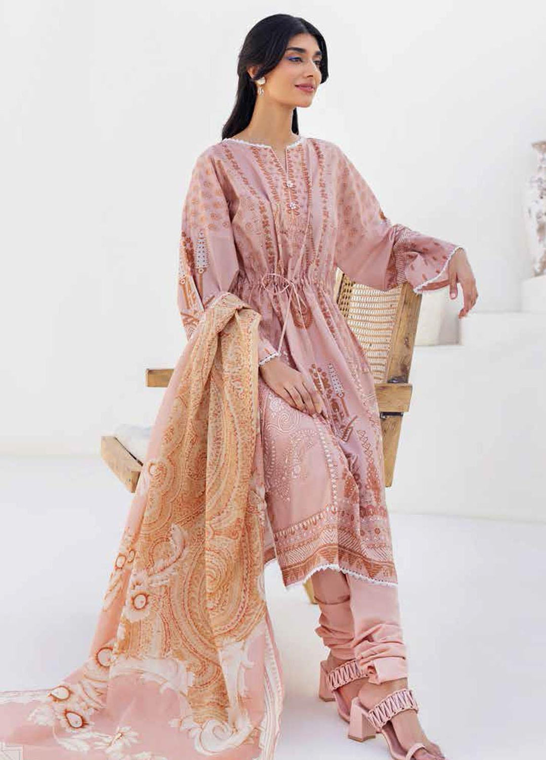 Gul Ahmed Printed Cambric Suits Unstitched 3 Piece GA23PF CBN-32013 - Summer Collection
