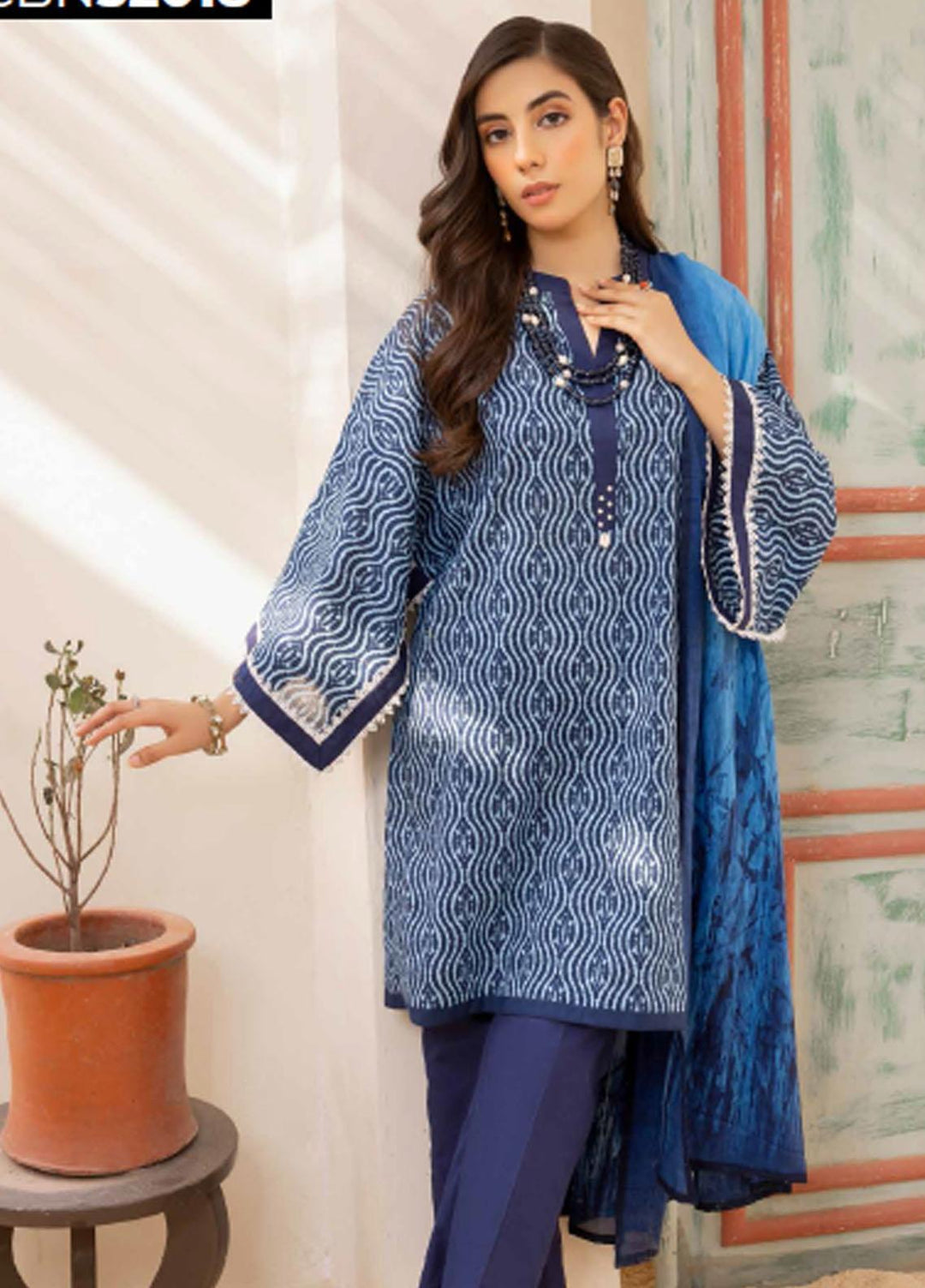 Gul Ahmed Printed Cambric Suits Unstitched 3 Piece GA23PF CBN-32018 - Summer Collection
