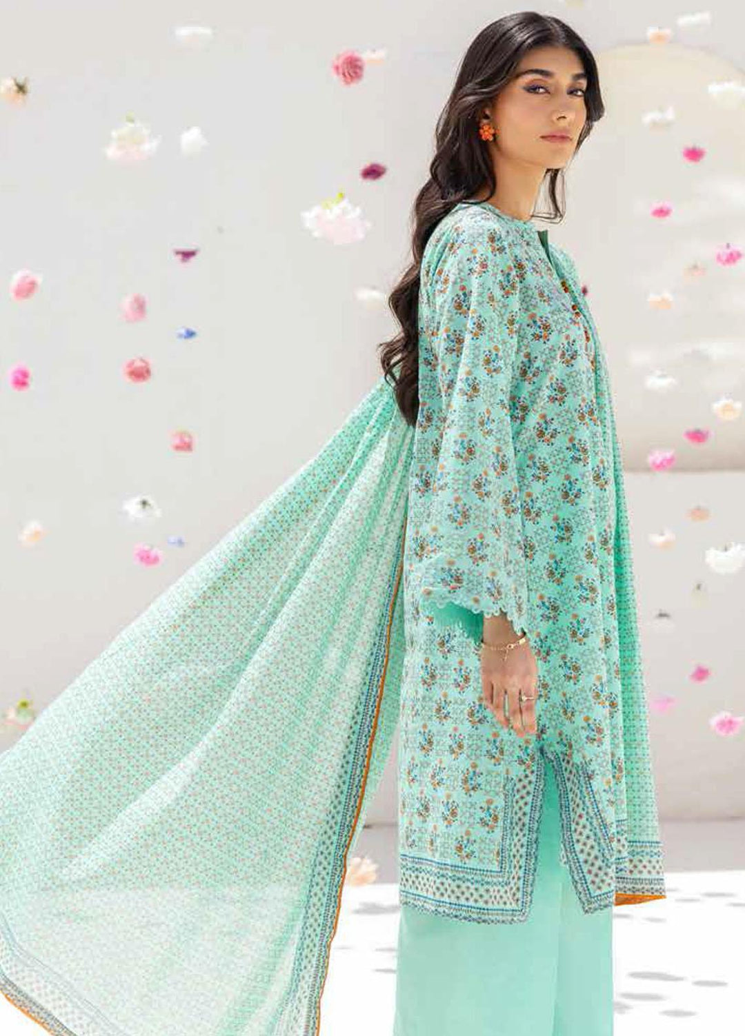 Gul Ahmed Printed Cambric Suits Unstitched 3 Piece GA23PF CBN-32022A - Summer Collection