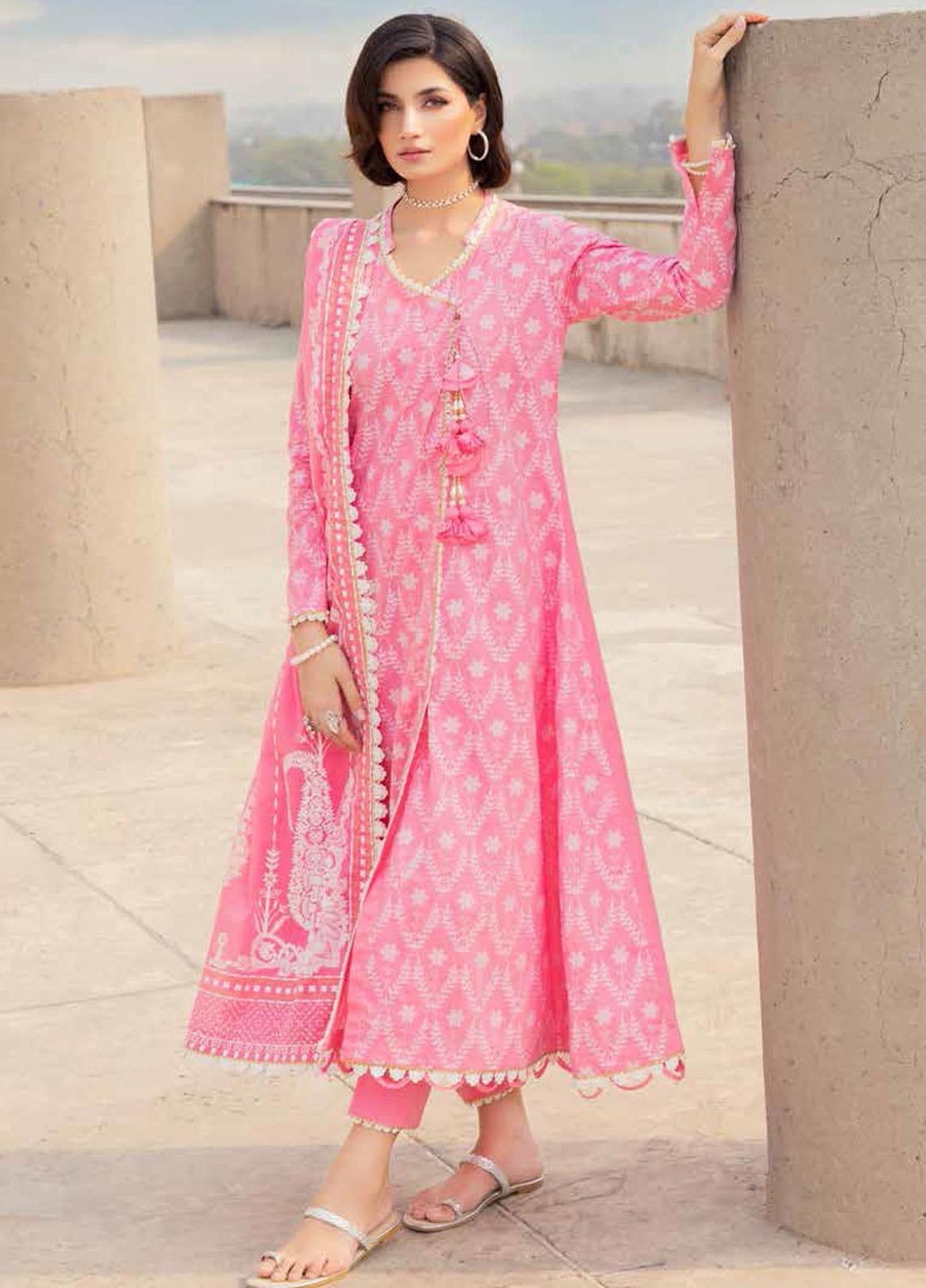 Gul Ahmed Embroidered Cambric Suits Unstitched 3 Piece GA23PF DN-32096 - Summer Collection