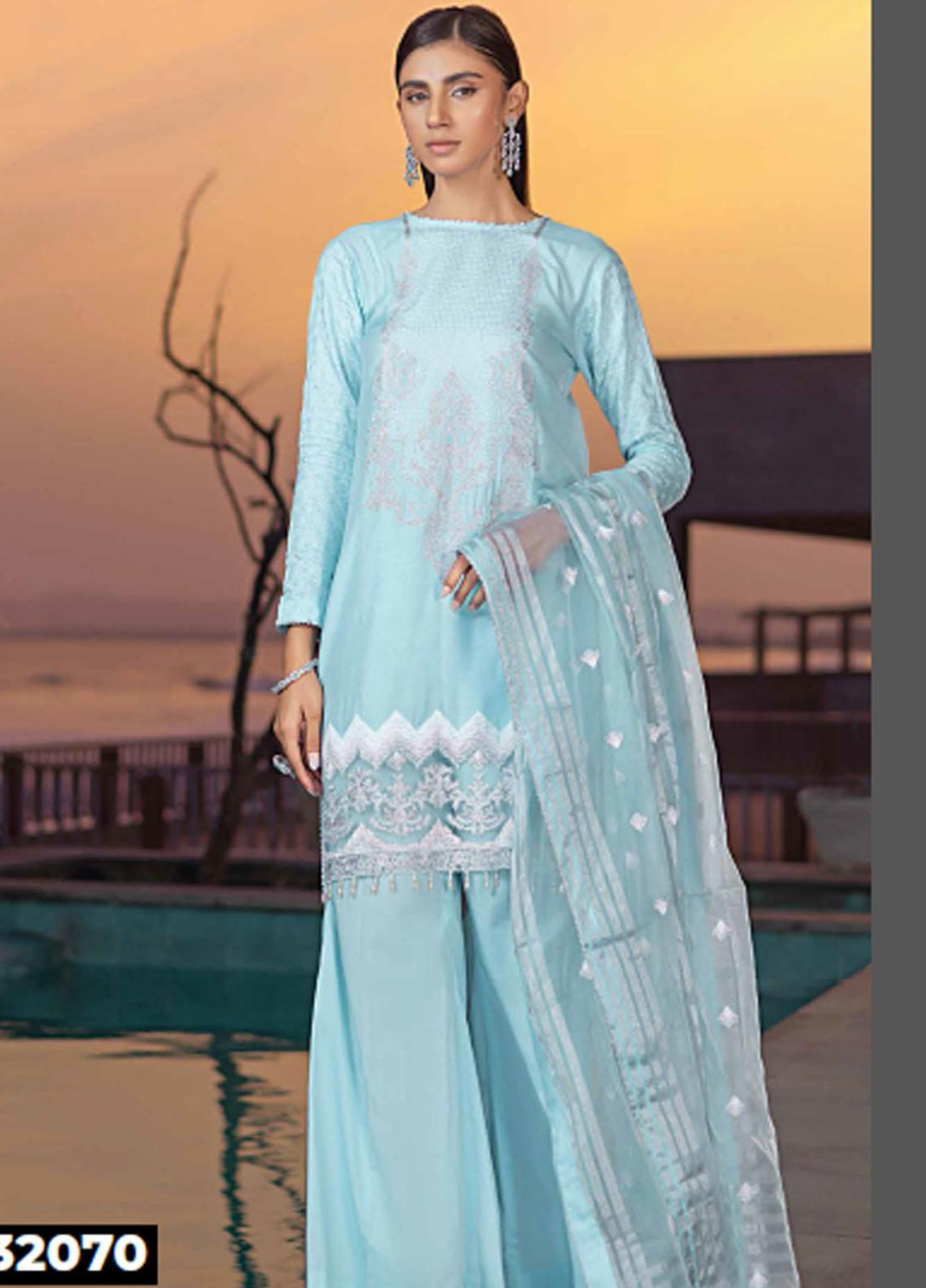 Gul Ahmed Fancy Cotton Silk Suits Unstitched 3 Piece GA23PF PM-32070 - Summer Collection