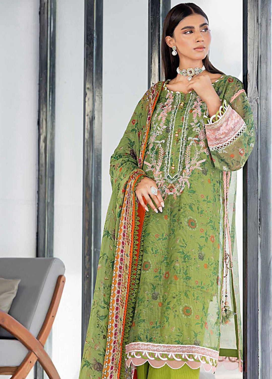 Gul Ahmed Fancy Cotton Net Suits Unstitched 3 Piece GA23PF SSM-32031 - Summer Collection