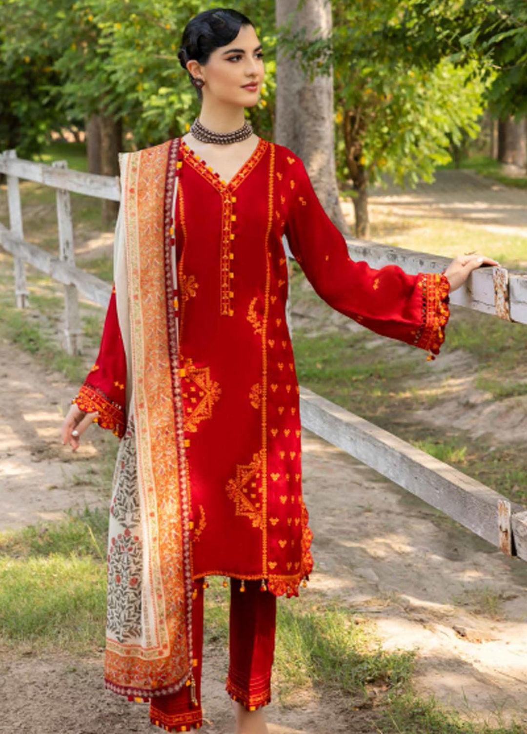 Gul Ahmed Fancy Silk Suits Unstitched 3 Piece GA23PF SSM-32035 - Summer Collection