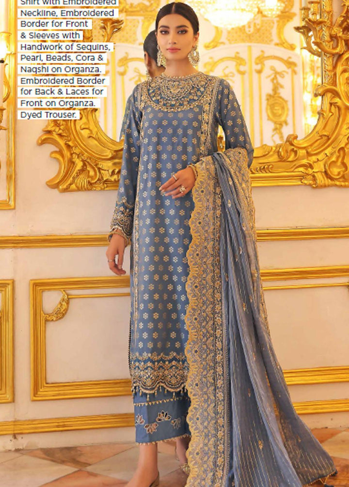 Gul Ahmed Embroidered Jacquard Suits Unstitched 3 Piece GA22WD PRW-22003 - Wedding Collection