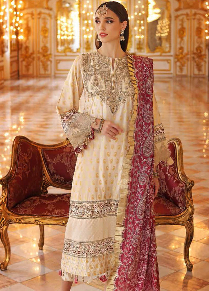 Gul Ahmed Embroidered Jacquard Suits Unstitched 3 Piece GA22WD PRW-22005 - Wedding Collection