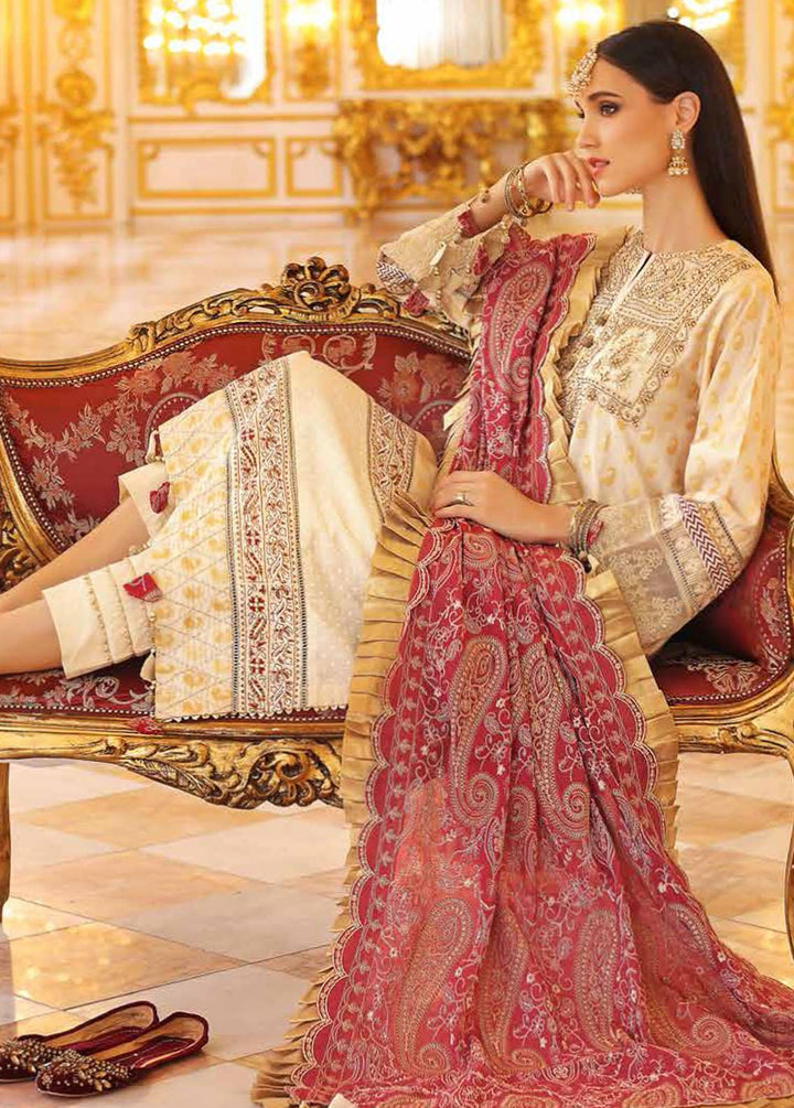 Gul Ahmed Embroidered Jacquard Suits Unstitched 3 Piece GA22WD PRW-22005 - Wedding Collection