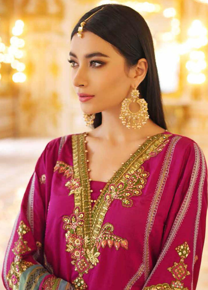 Gul Ahmed Embroidered Cotton Silk Suits Unstitched 3 Piece GA22WD PRW-22007 - Wedding Collection
