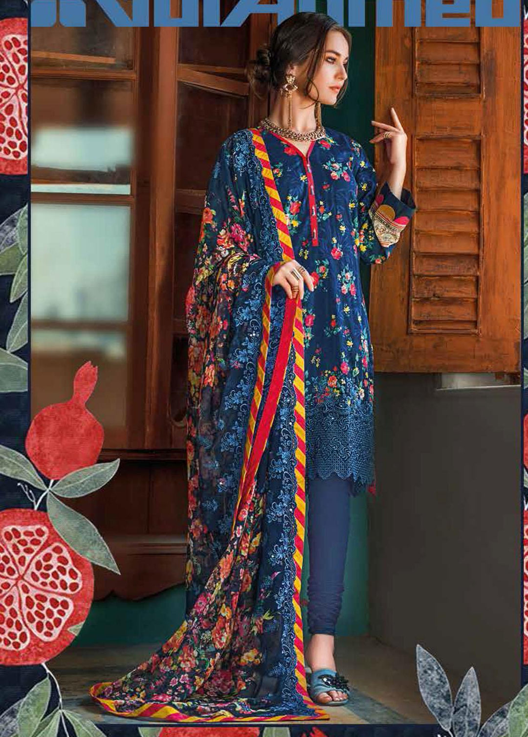 Gul Ahmed Embroidered Lawn Suits Unstitched 3 Piece GA22FS BCT-12004 - Summer Collection