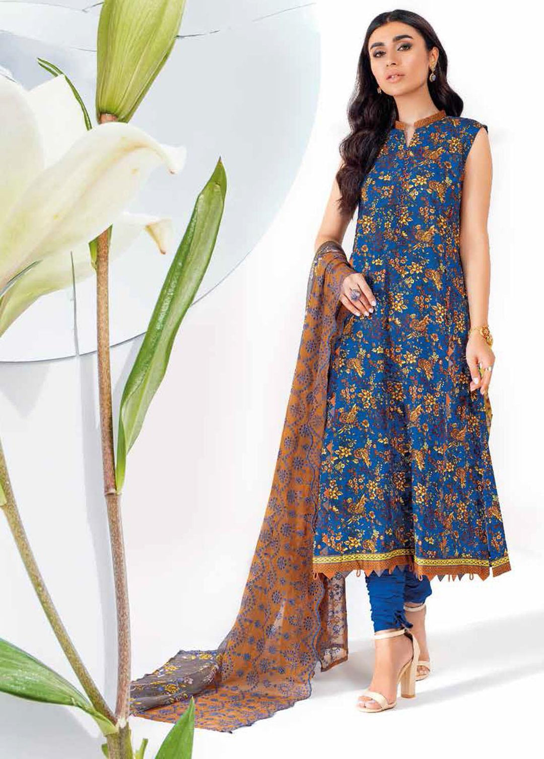 Gul Ahmed Embroidered Lawn Suits Unstitched 3 Piece GA22FS BCT-33 - Summer Collection