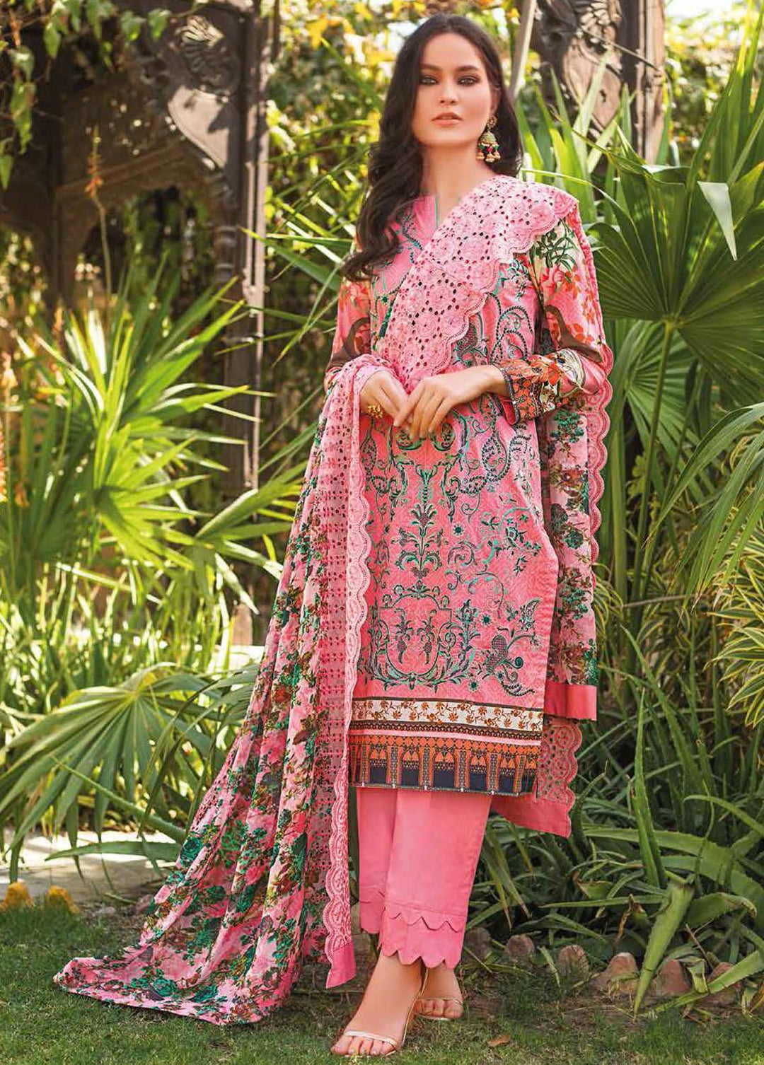 Gul Ahmed Embroidered Lawn Suits Unstitched 3 Piece GA22FS BCT-34 - Summer Collection