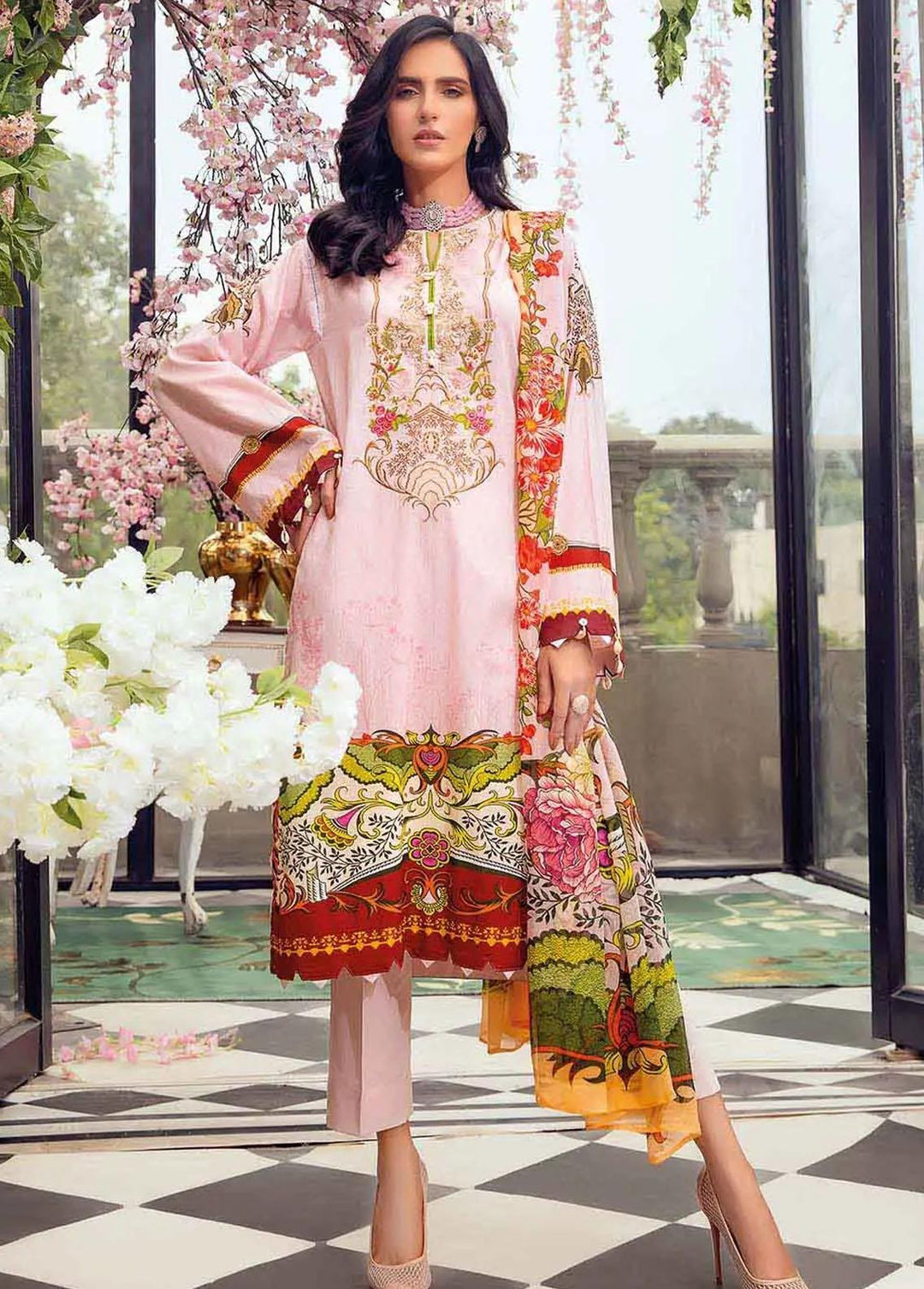 Gul Ahmed Embroidered Lawn Suits Unstitched 3 Piece GA22FS BM-12002 - Summer Collection