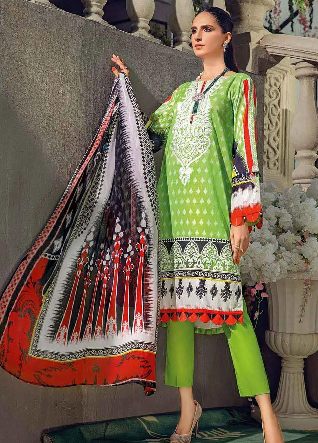 Gul Ahmed Embroidered Lawn Suits Unstitched 3 Piece GA22FS BM-12017 - Summer Collection