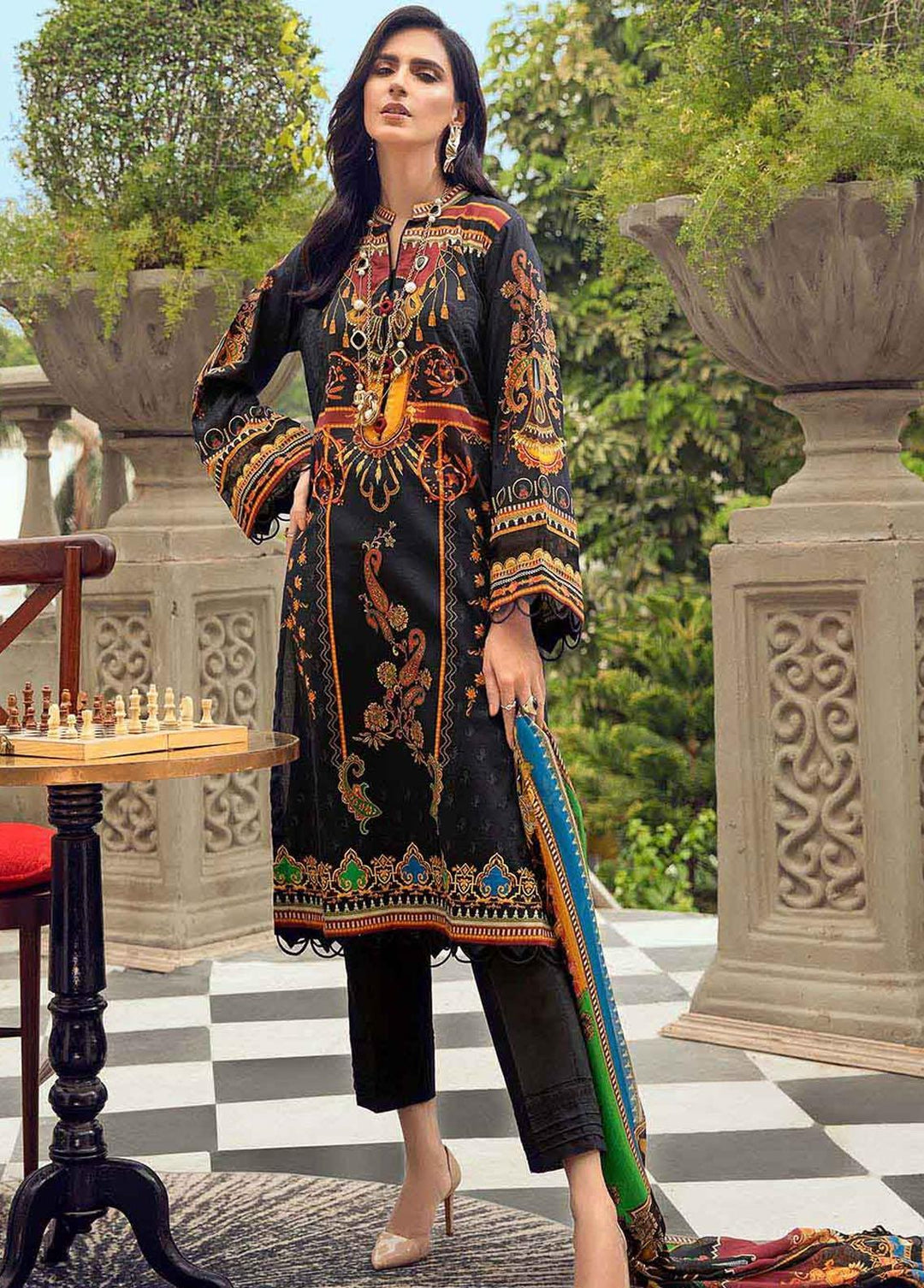 Gul Ahmed Embroidered Lawn Suits Unstitched 3 Piece GA22FS BM-12021 - Summer Collection