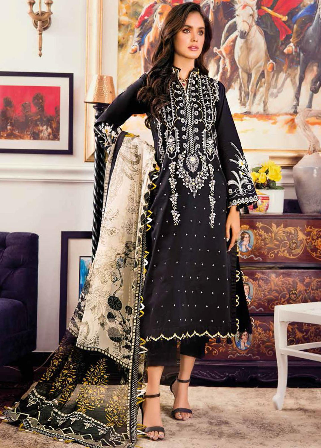 Gul Ahmed Embroidered Lawn Suits Unstitched 3 Piece GA22FS BM-22002 - Summer Collection