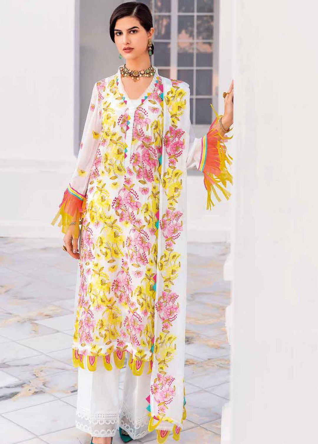 Gul Ahmed Embroidered Lawn Suits Unstitched 3 Piece GA22FS LE-22001 - Summer Collection