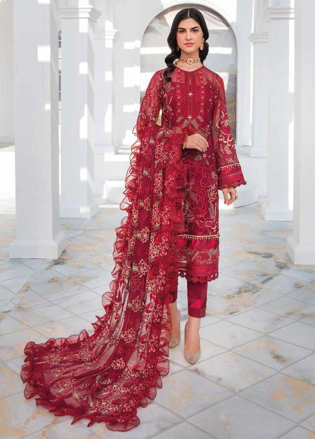Gul Ahmed Embroidered Lawn Suits Unstitched 3 Piece GA22FS LE-22002 - Summer Collection