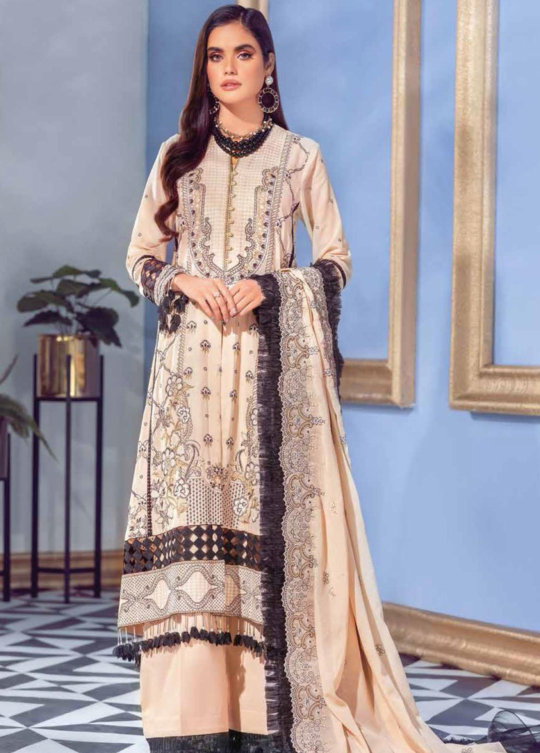 Gul Ahmed Embroidered Lawn Suits Unstitched 3 Piece GA22FS LSV-22010 - Summer Collection