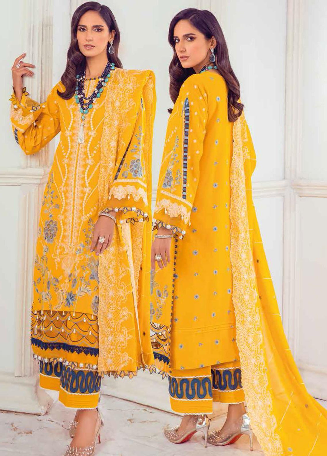 Gul Ahmed Embroidered Lawn Suits Unstitched 3 Piece GA22FS LSV-22026 - Summer Collection
