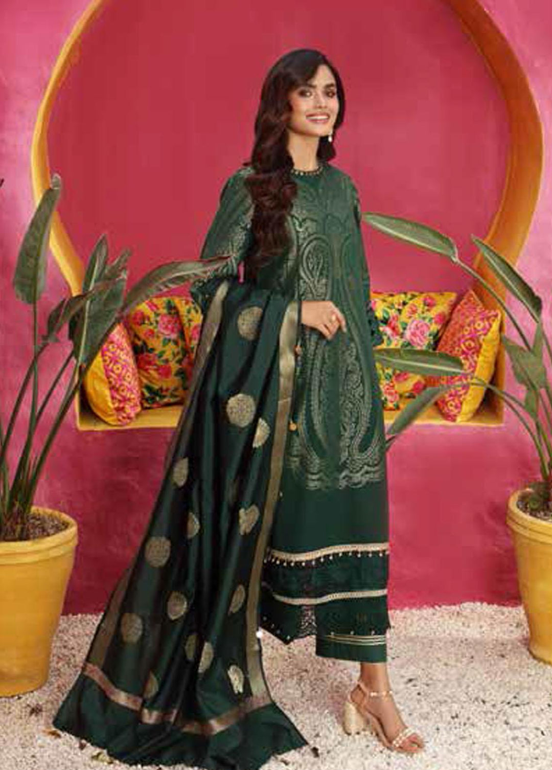 Gul Ahmed Embroidered Lawn Suits Unstitched 3 Piece GA22FS MJ-22007 - Summer Collection