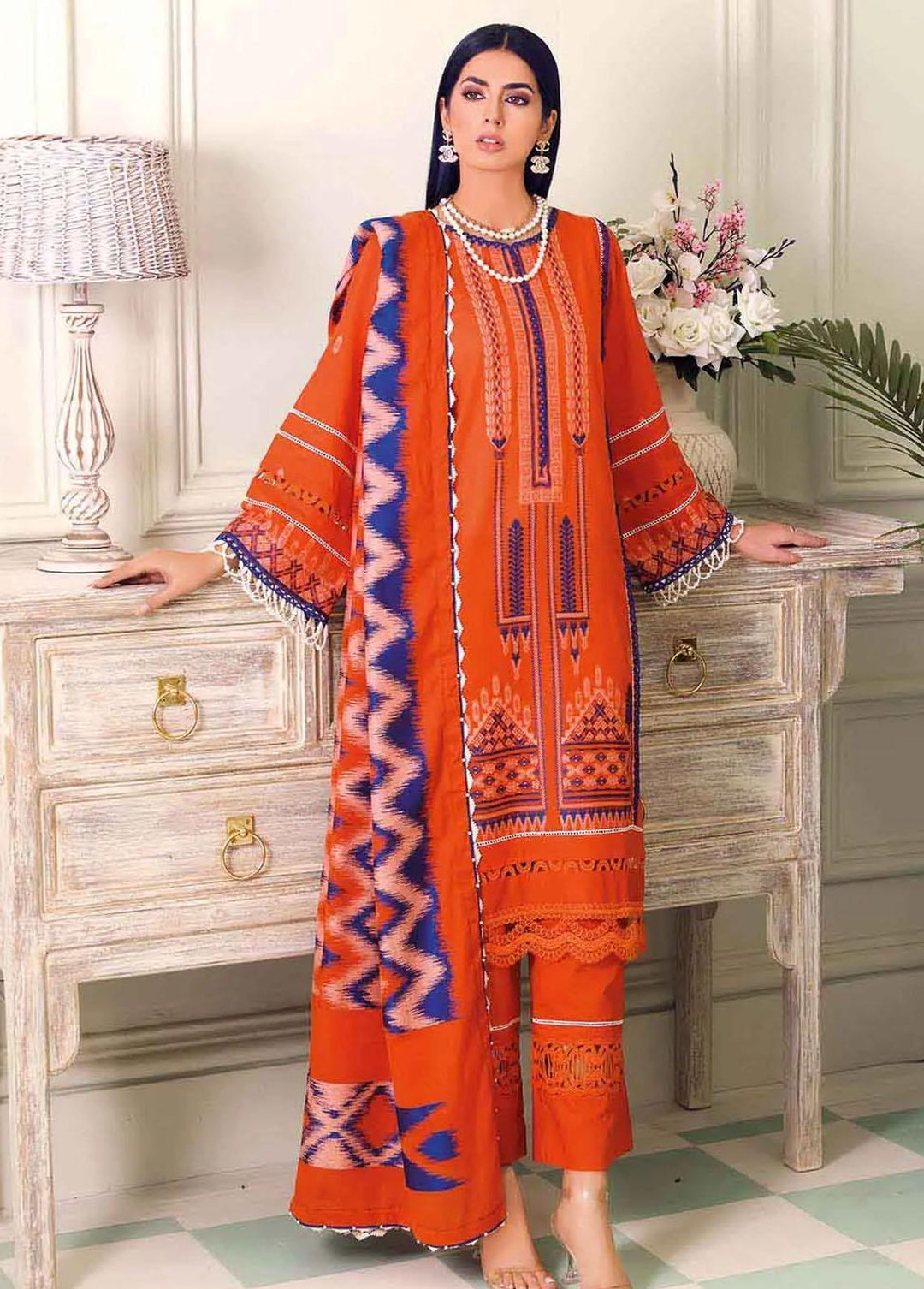 Gul Ahmed Embroidered Lawn Suits Unstitched 3 Piece GA22FS MJ-22021 - Summer Collection