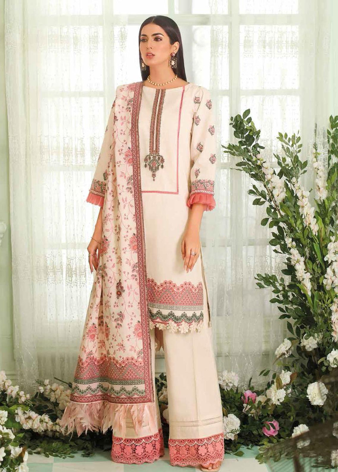 Gul Ahmed Embroidered Lawn Suits Unstitched 3 Piece GA22FS MJ-22022 - Summer Collection