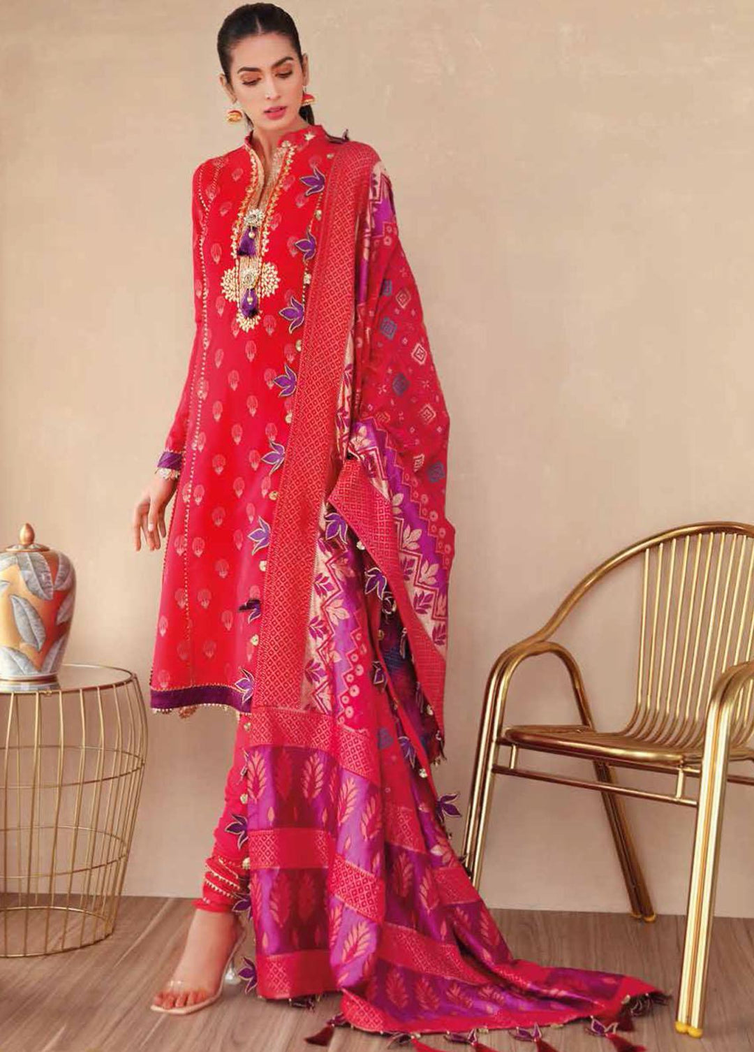 Gul Ahmed Embroidered Lawn Suits Unstitched 3 Piece GA22FS MJ-74 - Summer Collection
