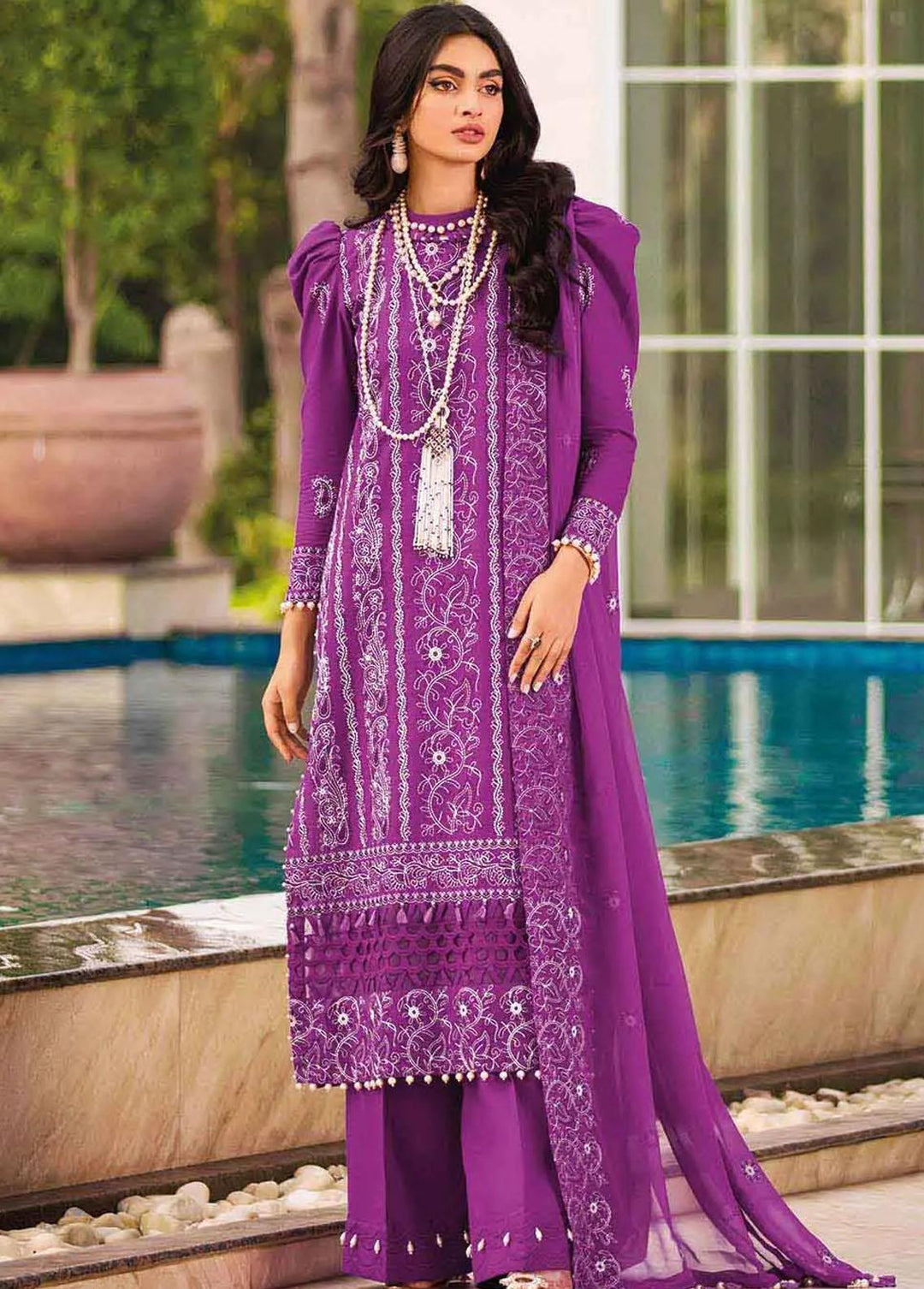 Gul Ahmed Embroidered Lawn Suits Unstitched 3 Piece GA22FS PM-22015 - Summer Collection
