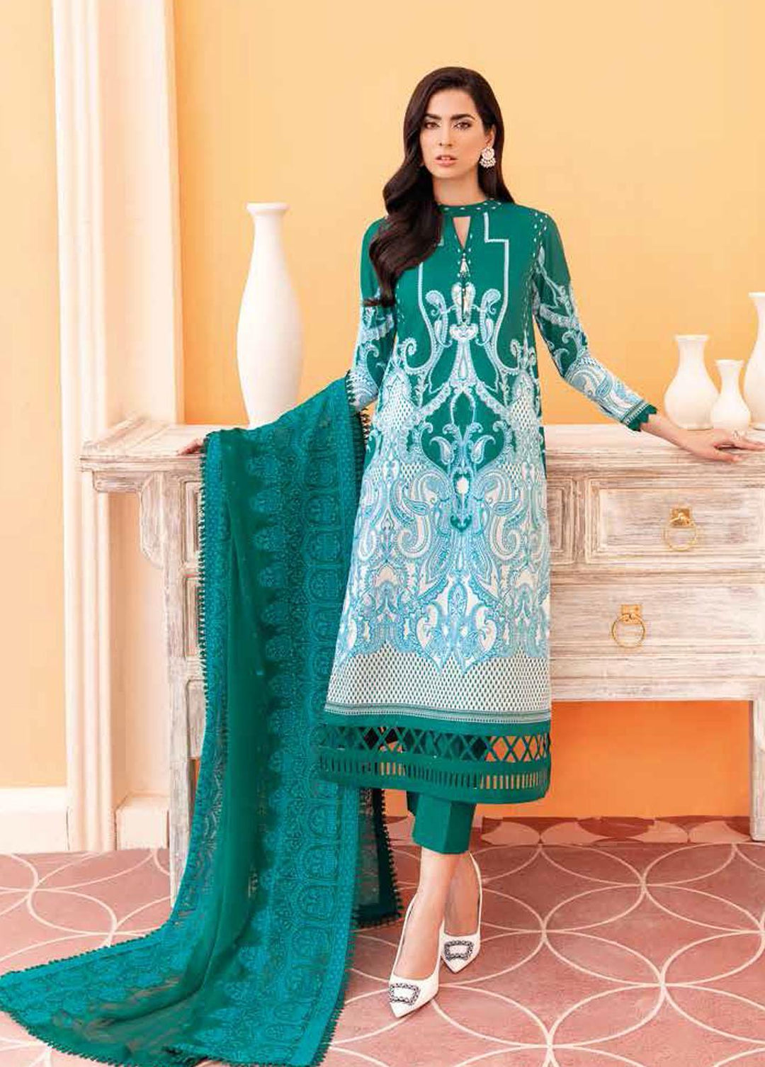 Gul Ahmed Embroidered Lawn Suits Unstitched 3 Piece GA22FS PM-22020 - Summer Collection