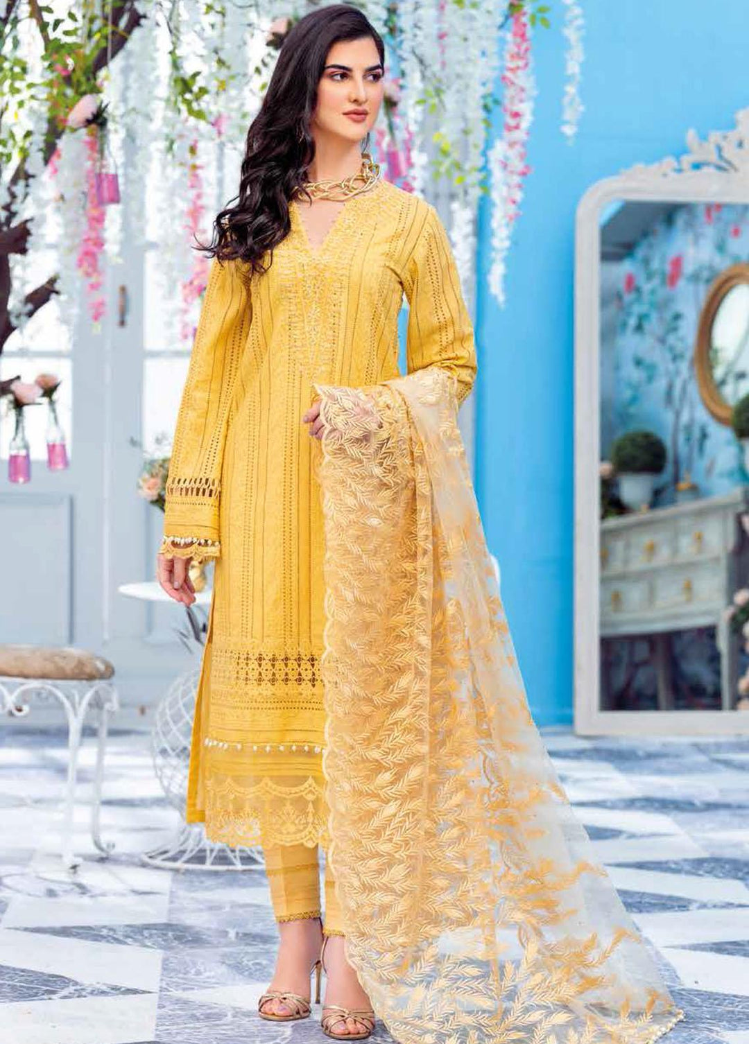 Gul Ahmed Embroidered Lawn Suits Unstitched 3 Piece GA22FS PM-22024 - Summer Collection