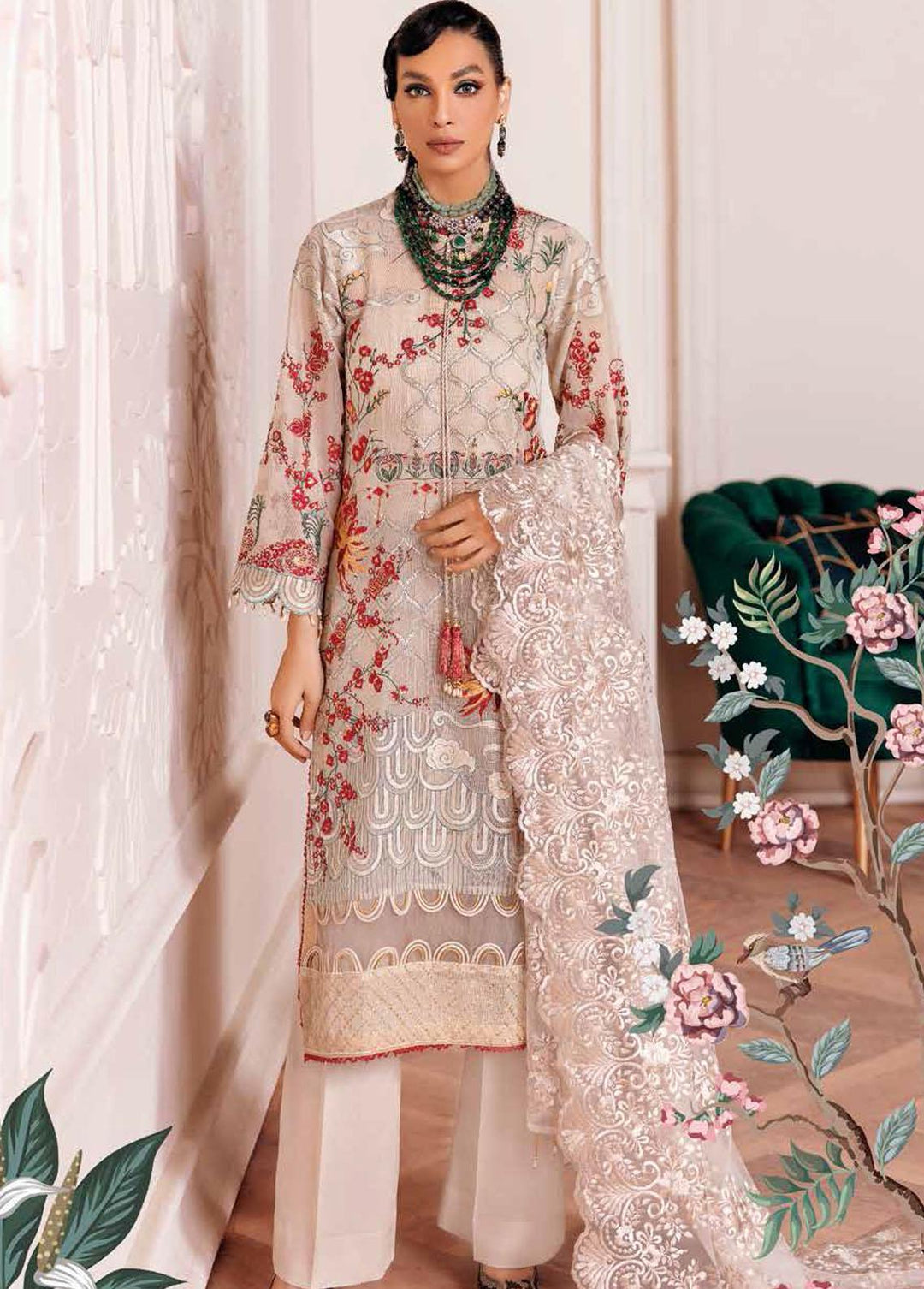 Gul Ahmed Embroidered Lawn Suits Unstitched 3 Piece GA22FS PM-22025 - Summer Collection