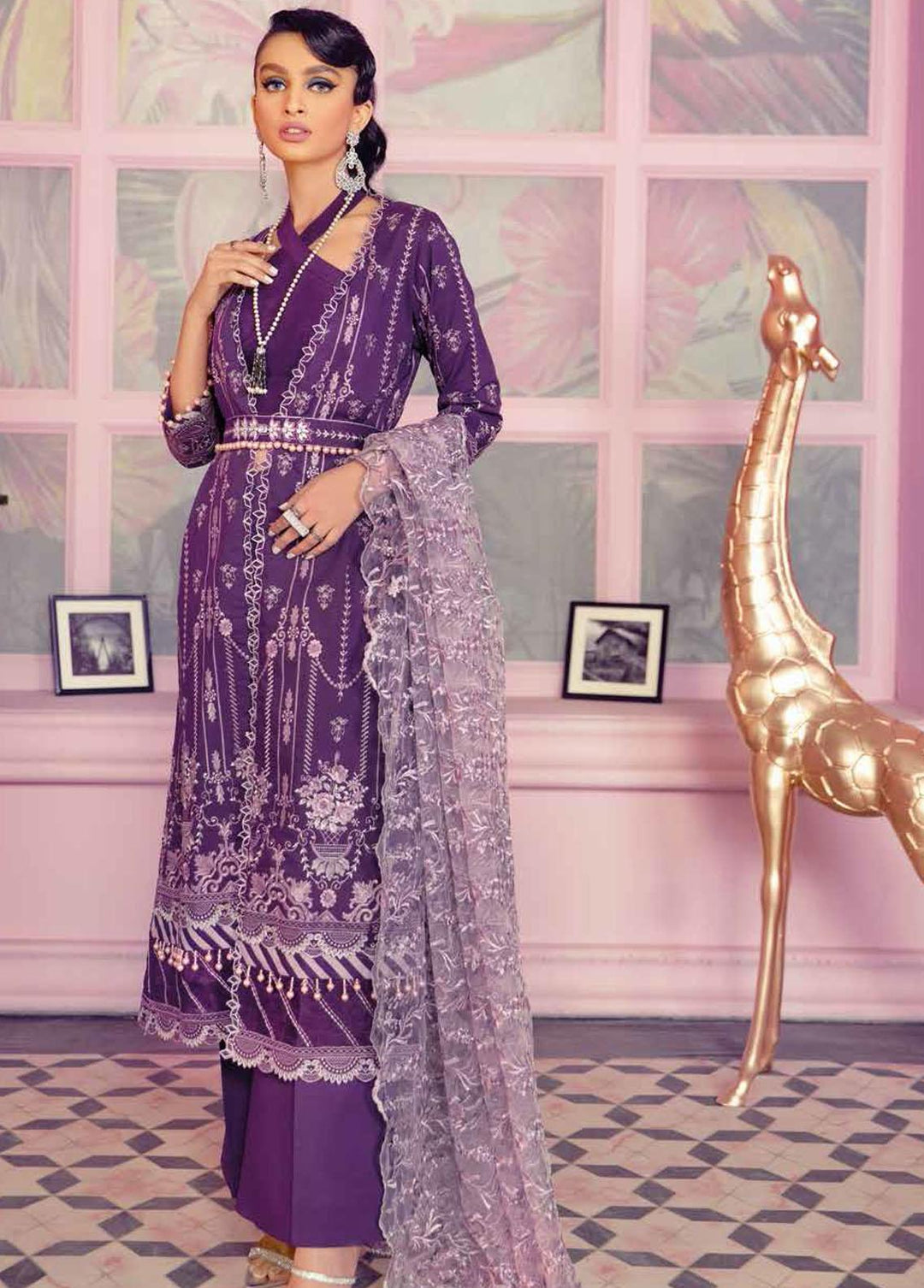 Gul Ahmed Embroidered Lawn Suits Unstitched 3 Piece GA22FS PM-22026 - Summer Collection