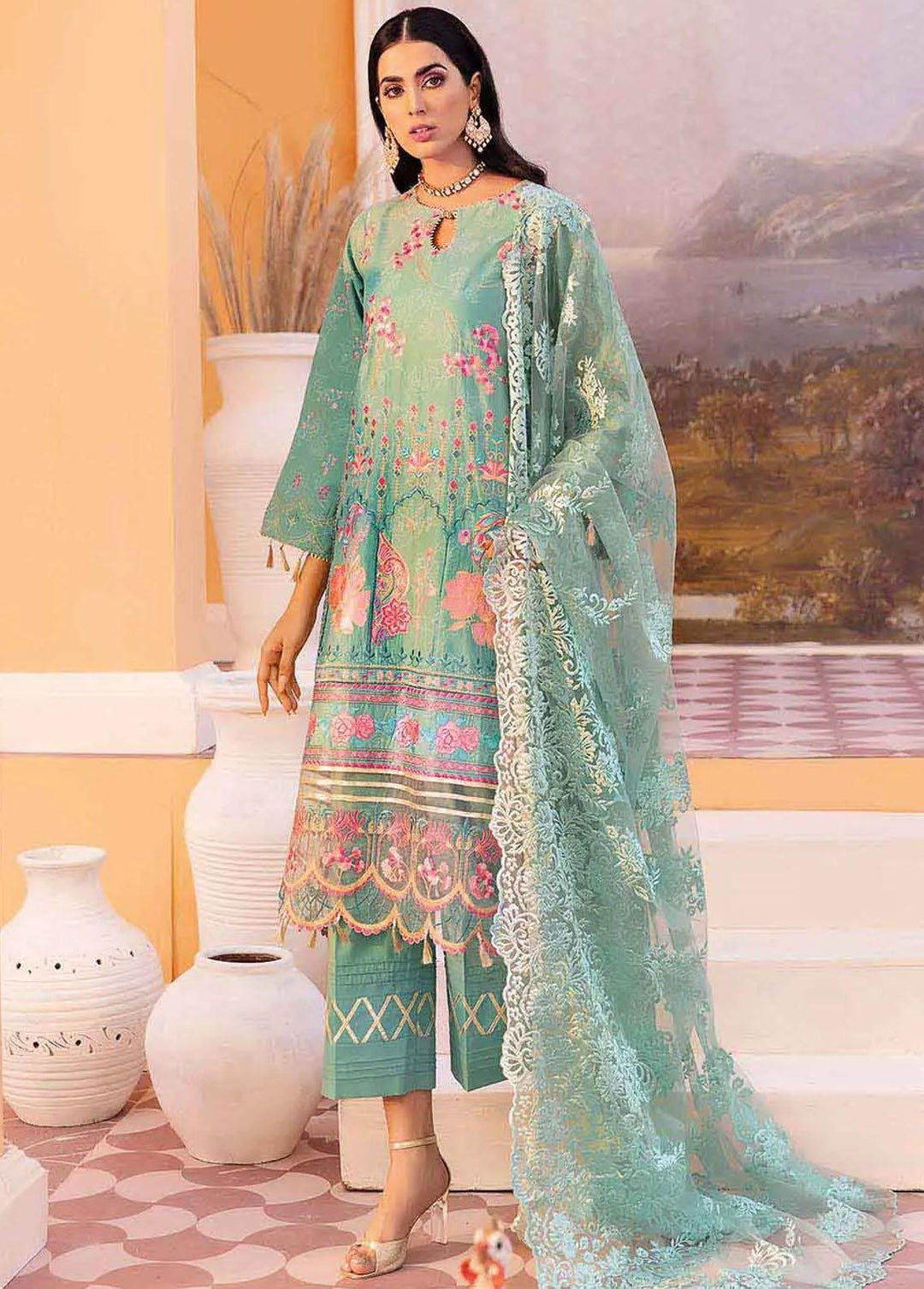Gul Ahmed Embroidered Lawn Suits Unstitched 3 Piece GA22FS PM-22031 - Summer Collection