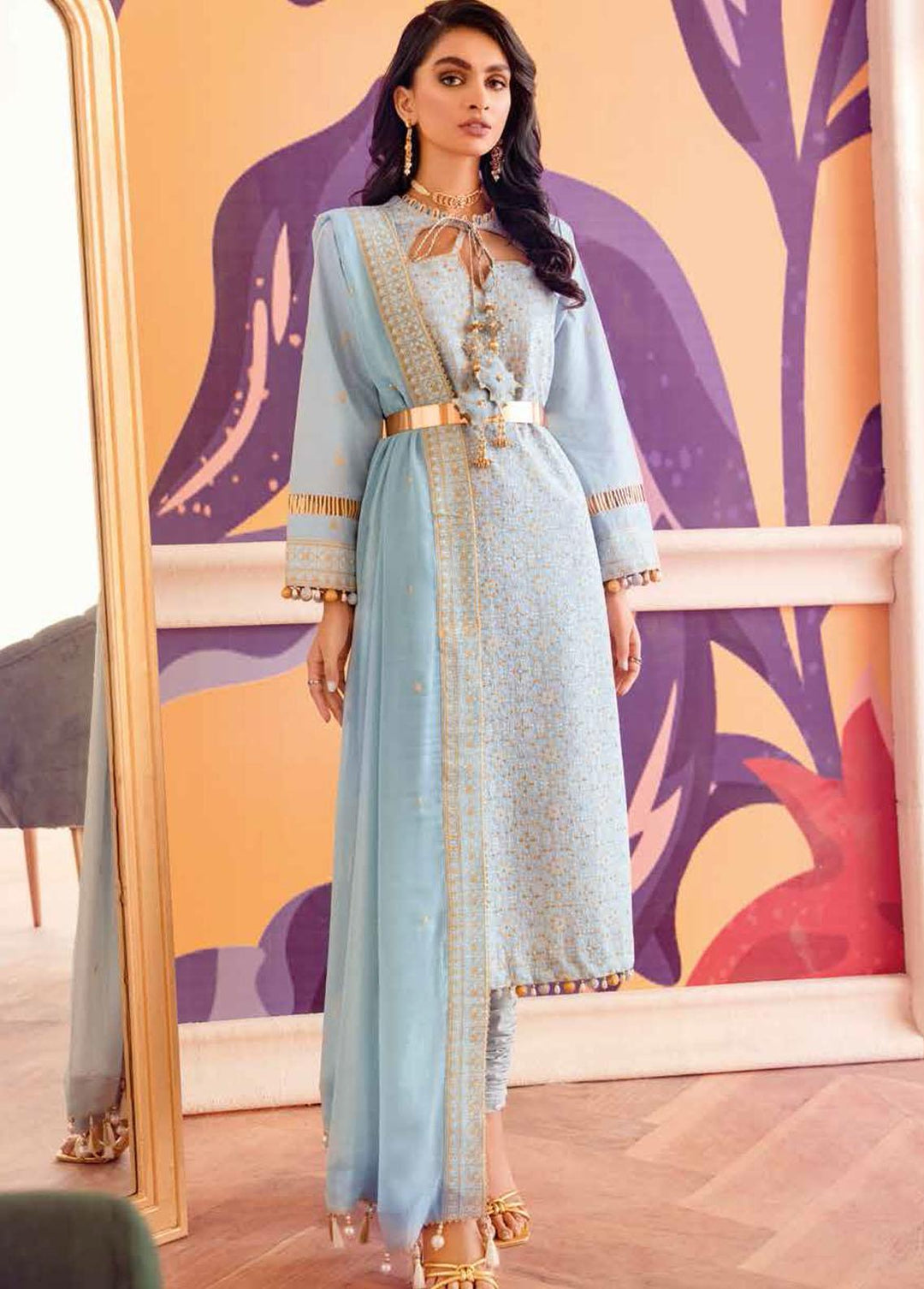 Gul Ahmed Embroidered Lawn Suits Unstitched 3 Piece GA22FS PM-22043 - Summer Collection