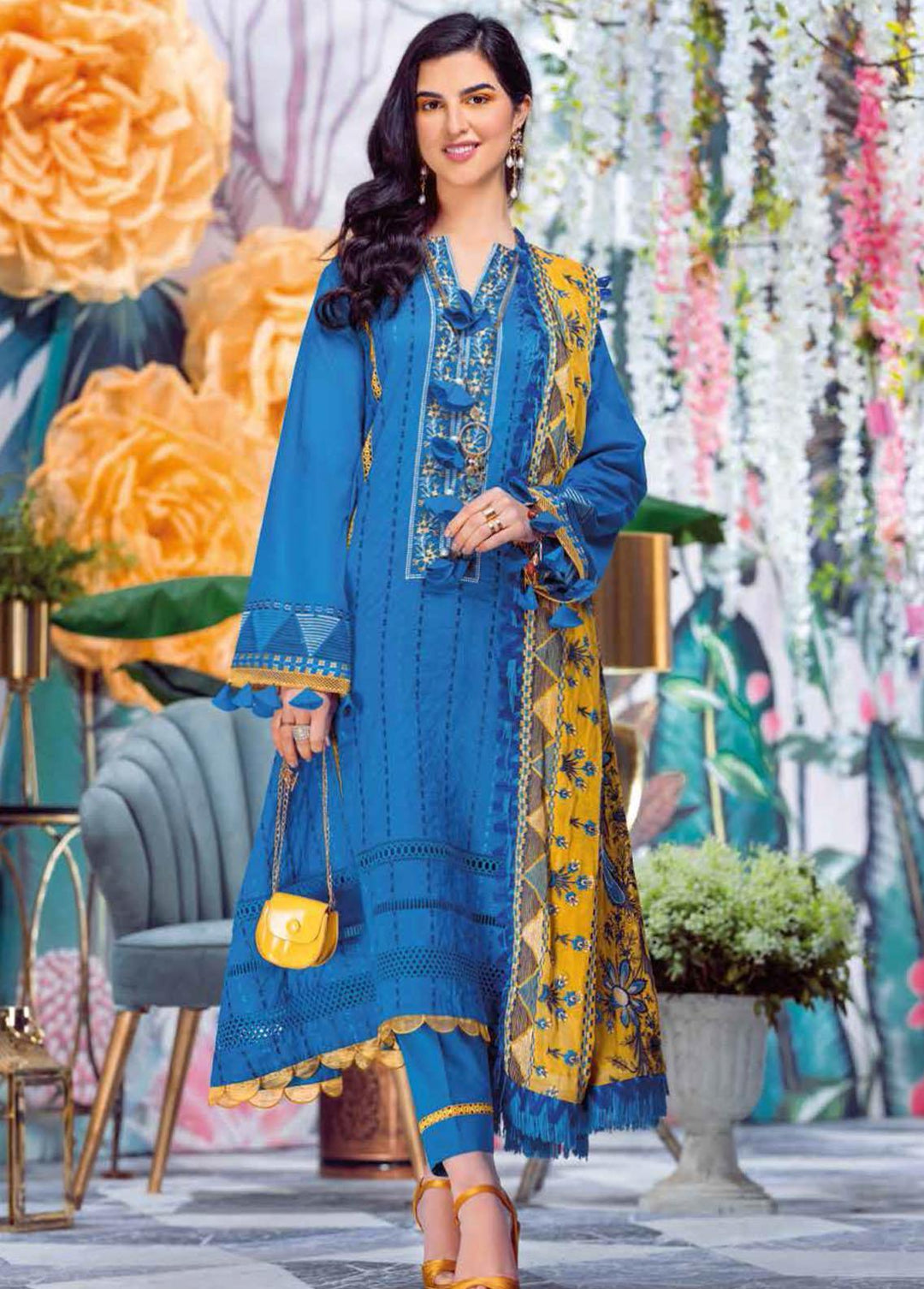 Gul Ahmed Embroidered Lawn Suits Unstitched 3 Piece GA22FS PM-22052 - Summer Collection