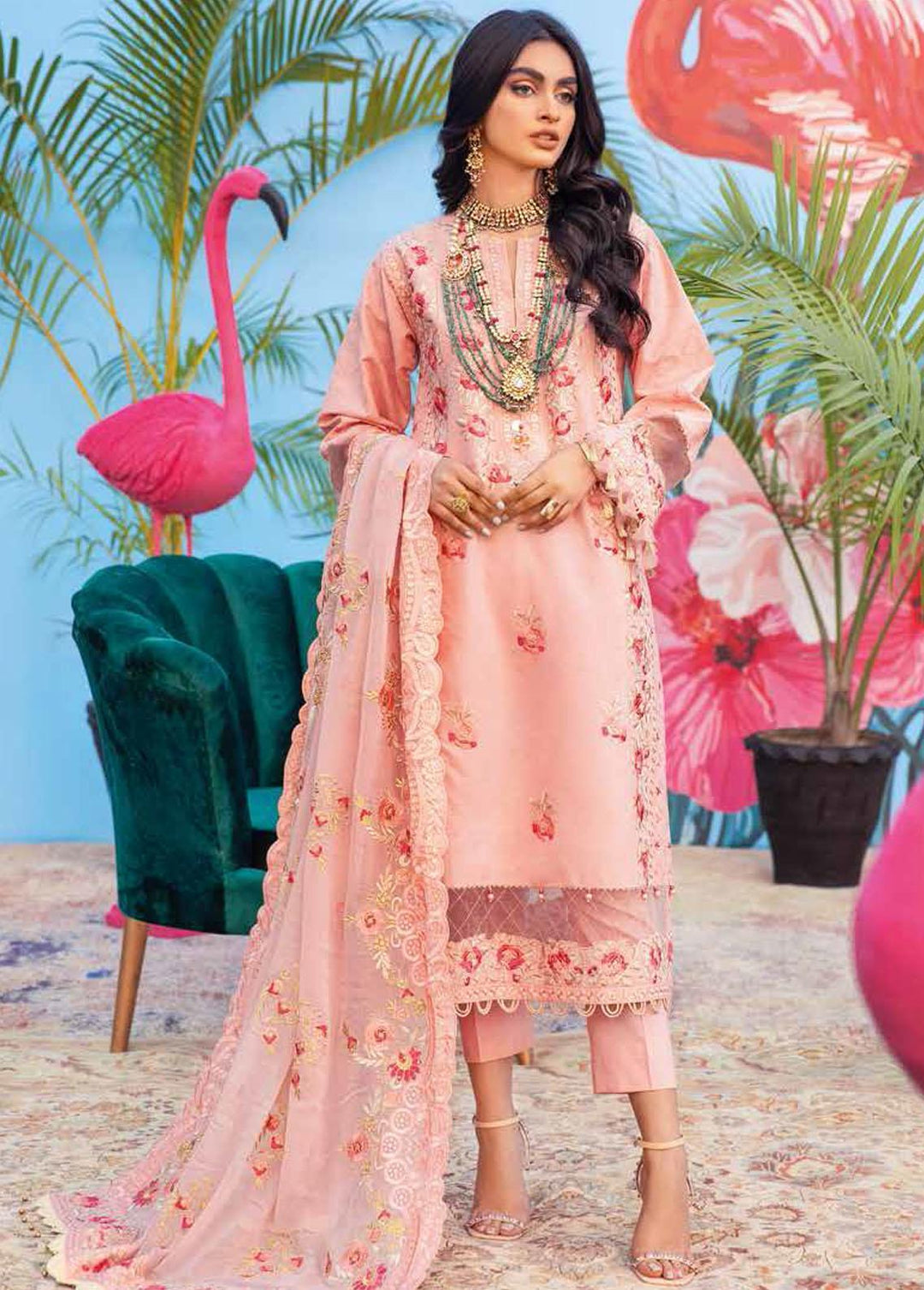 Gul Ahmed Embroidered Lawn Suits Unstitched 3 Piece GA22FS PM-390 - Summer Collection