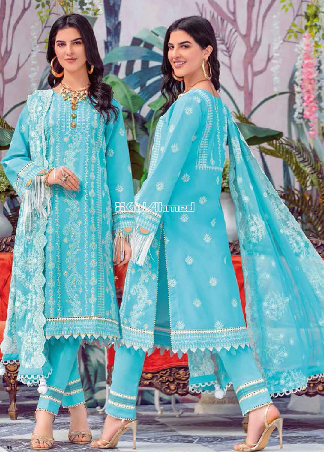 Gul Ahmed Embroidered Lawn Suits Unstitched 3 Piece GA22FS PM-401 - Summer Collection