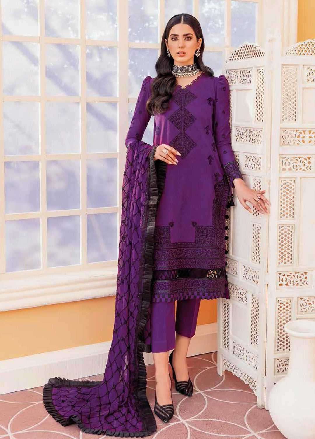Gul Ahmed Embroidered Lawn Suits Unstitched 3 Piece GA22FS PM-406 - Summer Collection
